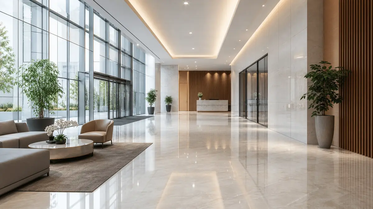 Clean commercial office lobby in Delaware, OH