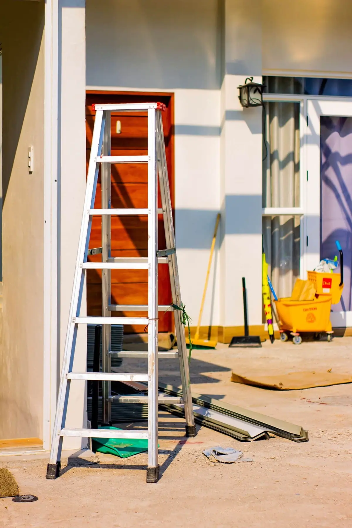 Ladder and supplies in a renovated room in Delaware, OH