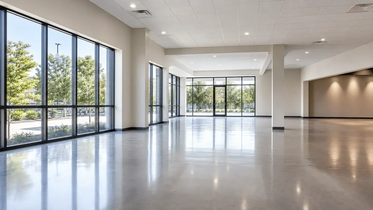 Commercial space after construction cleanup in Delaware, OH