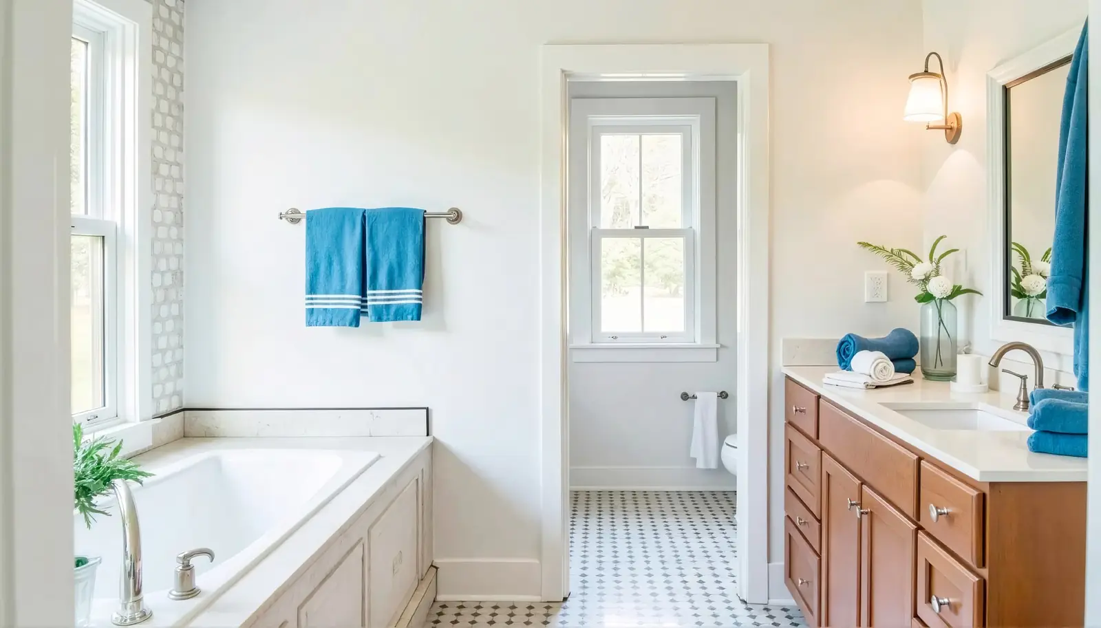 Bright, clean bathroom in Delaware, OH